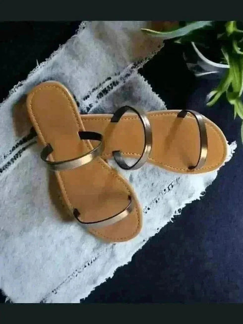 Two Strand Gun Metal Flats - cunei